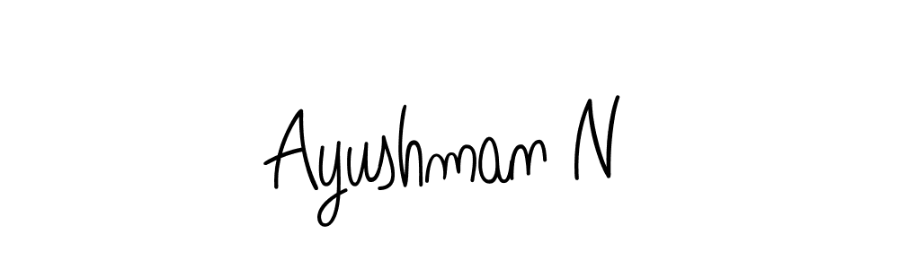 The best way (Angelique-Rose-font-FFP) to make a short signature is to pick only two or three words in your name. The name Ayushman N include a total of six letters. For converting this name. Ayushman N signature style 5 images and pictures png