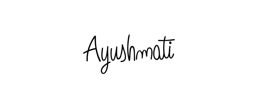 How to make Ayushmati name signature. Use Angelique-Rose-font-FFP style for creating short signs online. This is the latest handwritten sign. Ayushmati signature style 5 images and pictures png