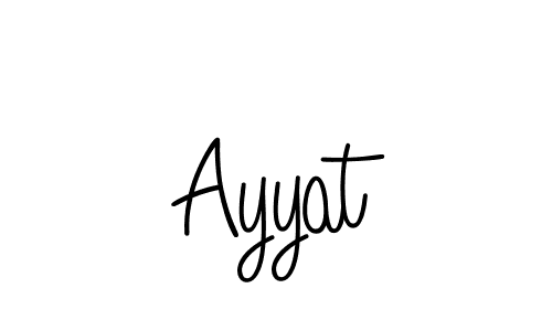 Use a signature maker to create a handwritten signature online. With this signature software, you can design (Angelique-Rose-font-FFP) your own signature for name Ayyat. Ayyat signature style 5 images and pictures png