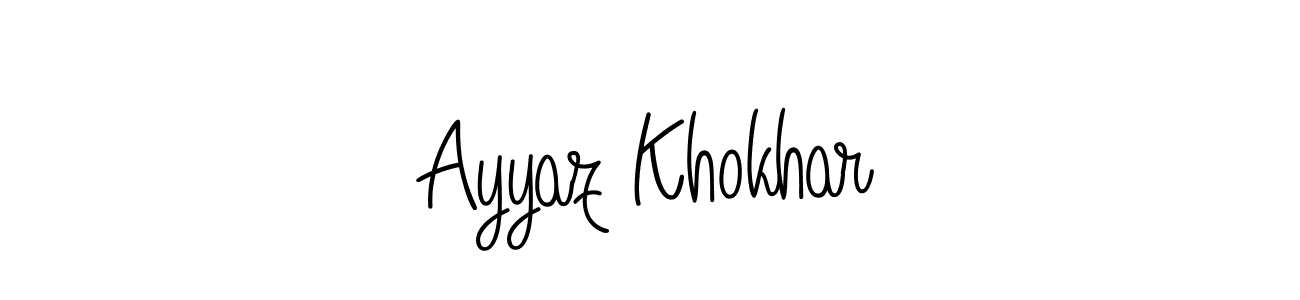The best way (Angelique-Rose-font-FFP) to make a short signature is to pick only two or three words in your name. The name Ayyaz Khokhar include a total of six letters. For converting this name. Ayyaz Khokhar signature style 5 images and pictures png