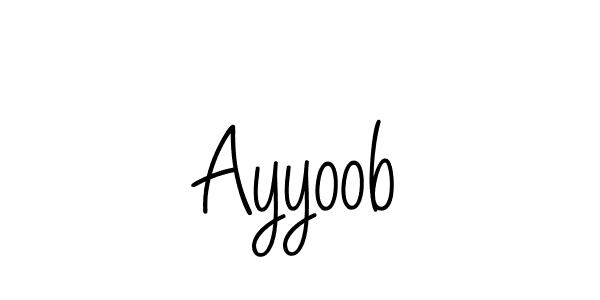 How to make Ayyoob name signature. Use Angelique-Rose-font-FFP style for creating short signs online. This is the latest handwritten sign. Ayyoob signature style 5 images and pictures png