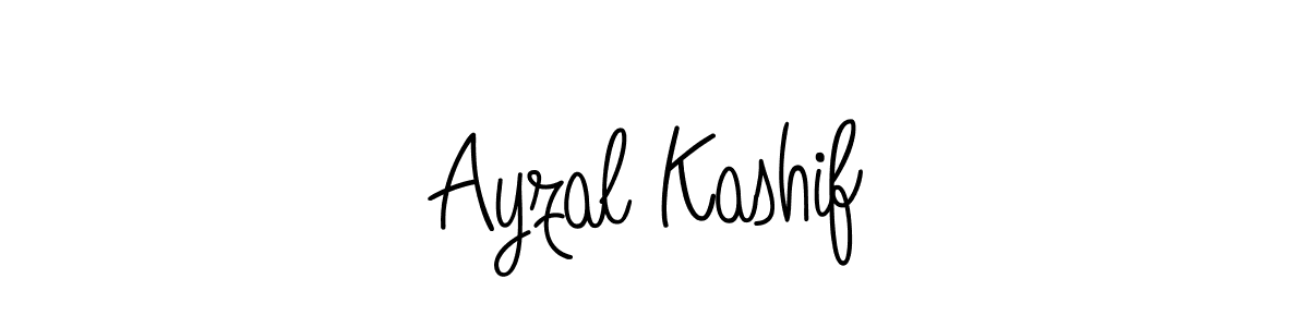 You should practise on your own different ways (Angelique-Rose-font-FFP) to write your name (Ayzal Kashif) in signature. don't let someone else do it for you. Ayzal Kashif signature style 5 images and pictures png