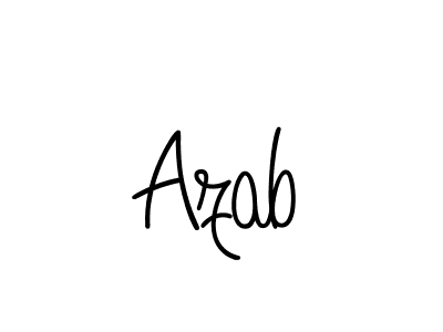 Make a beautiful signature design for name Azab. With this signature (Angelique-Rose-font-FFP) style, you can create a handwritten signature for free. Azab signature style 5 images and pictures png