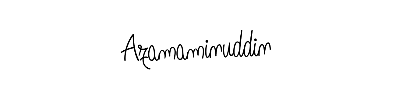 Make a beautiful signature design for name Azamaminuddin. With this signature (Angelique-Rose-font-FFP) style, you can create a handwritten signature for free. Azamaminuddin signature style 5 images and pictures png