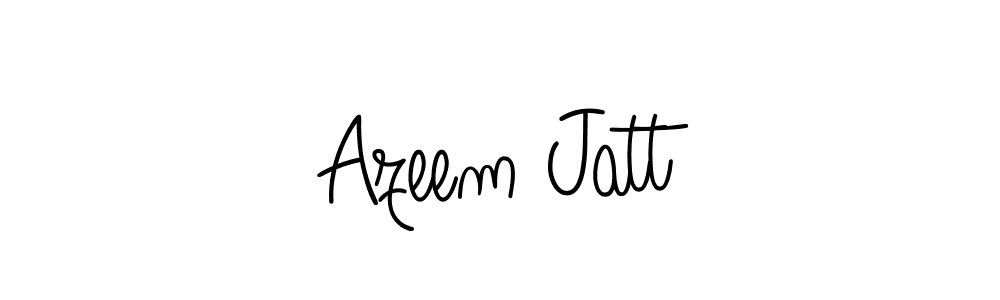 You should practise on your own different ways (Angelique-Rose-font-FFP) to write your name (Azeem Jatt) in signature. don't let someone else do it for you. Azeem Jatt signature style 5 images and pictures png