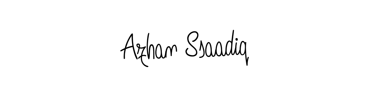 Also we have Azhan Ssaadiq name is the best signature style. Create professional handwritten signature collection using Angelique-Rose-font-FFP autograph style. Azhan Ssaadiq signature style 5 images and pictures png