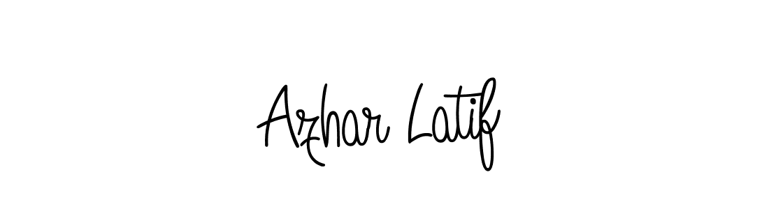 Use a signature maker to create a handwritten signature online. With this signature software, you can design (Angelique-Rose-font-FFP) your own signature for name Azhar Latif. Azhar Latif signature style 5 images and pictures png