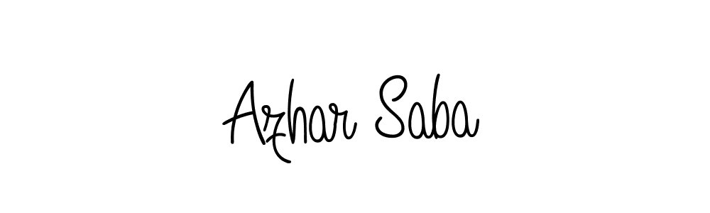 Make a beautiful signature design for name Azhar Saba. With this signature (Angelique-Rose-font-FFP) style, you can create a handwritten signature for free. Azhar Saba signature style 5 images and pictures png