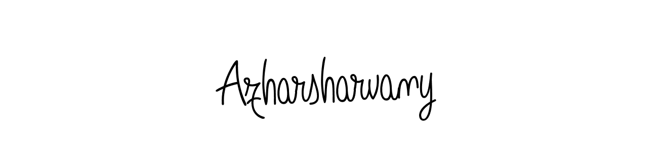 Use a signature maker to create a handwritten signature online. With this signature software, you can design (Angelique-Rose-font-FFP) your own signature for name Azharsharvany. Azharsharvany signature style 5 images and pictures png