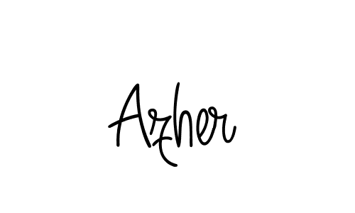 How to make Azher name signature. Use Angelique-Rose-font-FFP style for creating short signs online. This is the latest handwritten sign. Azher signature style 5 images and pictures png