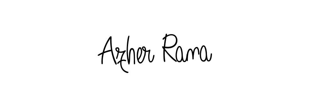 How to make Azher Rana name signature. Use Angelique-Rose-font-FFP style for creating short signs online. This is the latest handwritten sign. Azher Rana signature style 5 images and pictures png