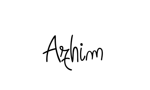 Use a signature maker to create a handwritten signature online. With this signature software, you can design (Angelique-Rose-font-FFP) your own signature for name Azhim. Azhim signature style 5 images and pictures png