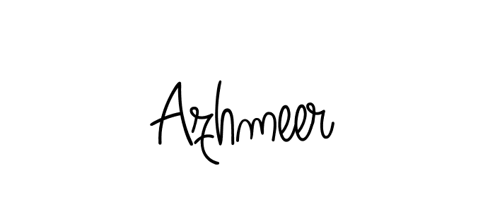 Make a beautiful signature design for name Azhmeer. With this signature (Angelique-Rose-font-FFP) style, you can create a handwritten signature for free. Azhmeer signature style 5 images and pictures png