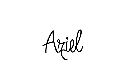 Make a beautiful signature design for name Aziel. With this signature (Angelique-Rose-font-FFP) style, you can create a handwritten signature for free. Aziel signature style 5 images and pictures png