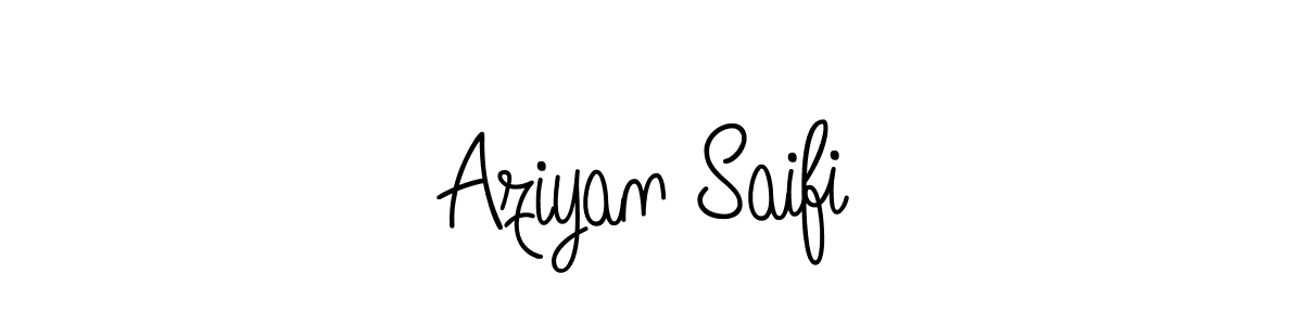 Use a signature maker to create a handwritten signature online. With this signature software, you can design (Angelique-Rose-font-FFP) your own signature for name Aziyan Saifi. Aziyan Saifi signature style 5 images and pictures png