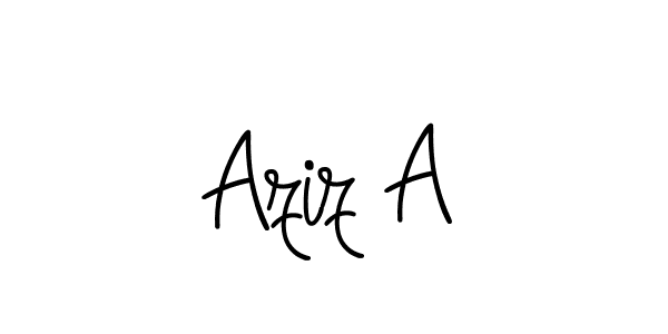 Design your own signature with our free online signature maker. With this signature software, you can create a handwritten (Angelique-Rose-font-FFP) signature for name Aziz A. Aziz A signature style 5 images and pictures png