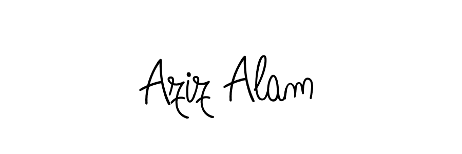 You should practise on your own different ways (Angelique-Rose-font-FFP) to write your name (Aziz Alam) in signature. don't let someone else do it for you. Aziz Alam signature style 5 images and pictures png