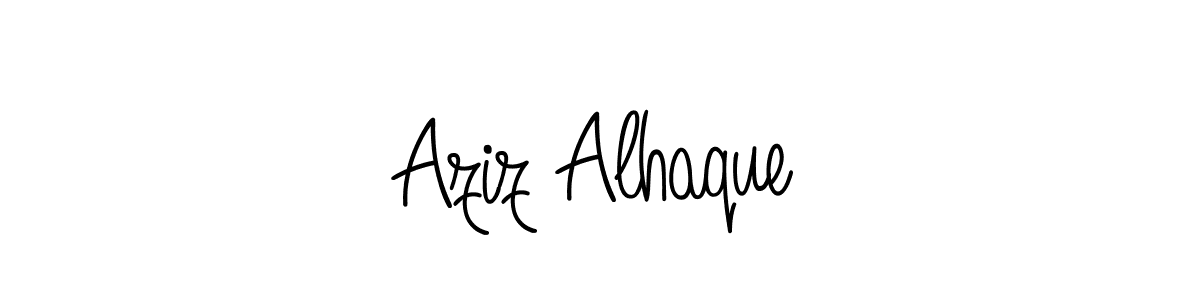 Use a signature maker to create a handwritten signature online. With this signature software, you can design (Angelique-Rose-font-FFP) your own signature for name Aziz Alhaque. Aziz Alhaque signature style 5 images and pictures png