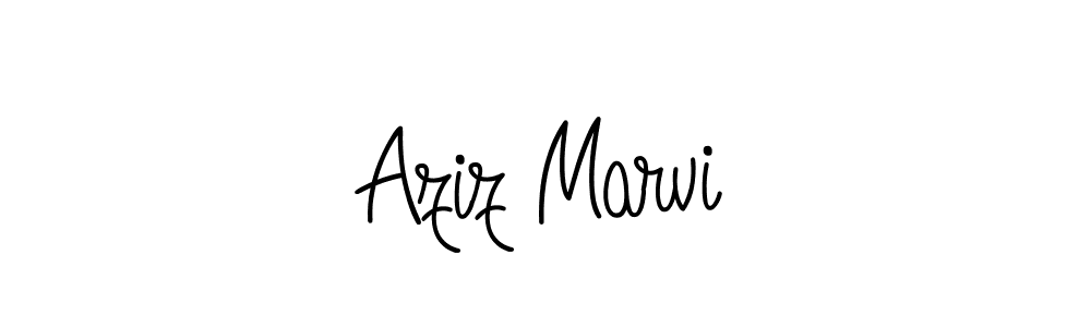 Make a beautiful signature design for name Aziz Marvi. With this signature (Angelique-Rose-font-FFP) style, you can create a handwritten signature for free. Aziz Marvi signature style 5 images and pictures png