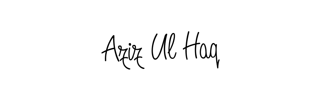Make a beautiful signature design for name Aziz Ul Haq. With this signature (Angelique-Rose-font-FFP) style, you can create a handwritten signature for free. Aziz Ul Haq signature style 5 images and pictures png