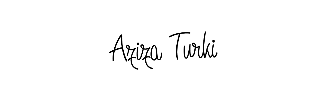 Design your own signature with our free online signature maker. With this signature software, you can create a handwritten (Angelique-Rose-font-FFP) signature for name Aziza Turki. Aziza Turki signature style 5 images and pictures png