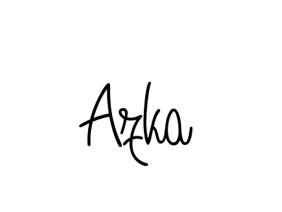 How to make Azka name signature. Use Angelique-Rose-font-FFP style for creating short signs online. This is the latest handwritten sign. Azka signature style 5 images and pictures png