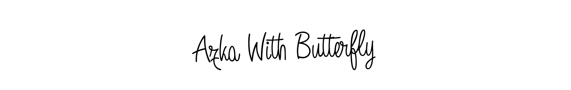 The best way (Angelique-Rose-font-FFP) to make a short signature is to pick only two or three words in your name. The name Azka With Butterfly include a total of six letters. For converting this name. Azka With Butterfly signature style 5 images and pictures png