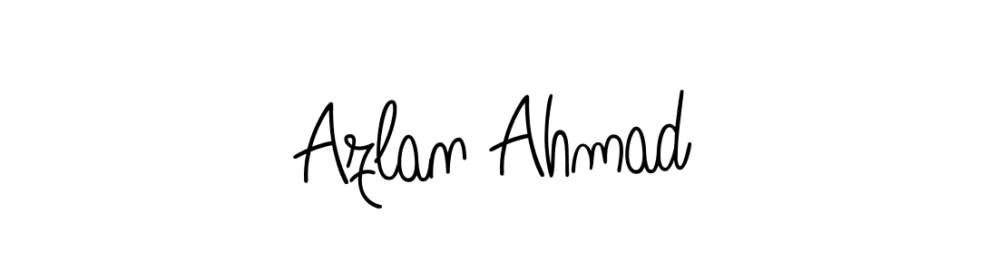 How to make Azlan Ahmad name signature. Use Angelique-Rose-font-FFP style for creating short signs online. This is the latest handwritten sign. Azlan Ahmad signature style 5 images and pictures png