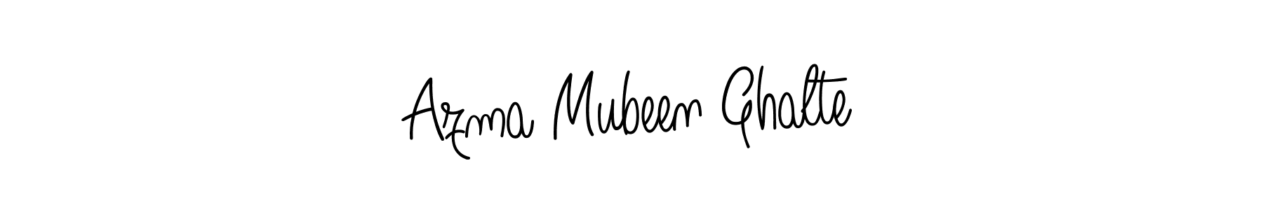 Use a signature maker to create a handwritten signature online. With this signature software, you can design (Angelique-Rose-font-FFP) your own signature for name Azma Mubeen Ghalte. Azma Mubeen Ghalte signature style 5 images and pictures png