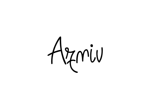 Design your own signature with our free online signature maker. With this signature software, you can create a handwritten (Angelique-Rose-font-FFP) signature for name Azniv. Azniv signature style 5 images and pictures png