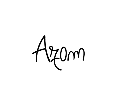 Make a beautiful signature design for name Azom. With this signature (Angelique-Rose-font-FFP) style, you can create a handwritten signature for free. Azom signature style 5 images and pictures png