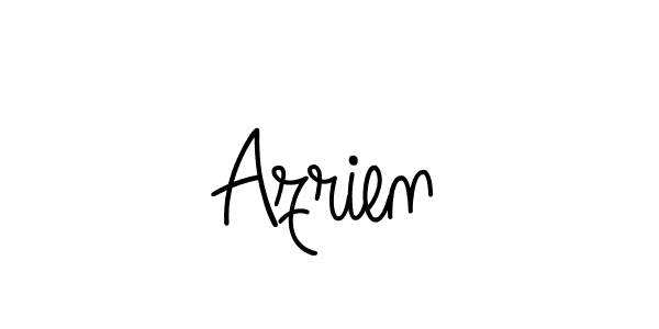 Use a signature maker to create a handwritten signature online. With this signature software, you can design (Angelique-Rose-font-FFP) your own signature for name Azrien. Azrien signature style 5 images and pictures png