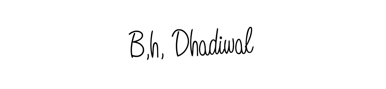 Design your own signature with our free online signature maker. With this signature software, you can create a handwritten (Angelique-Rose-font-FFP) signature for name B,h, Dhadiwal. B,h, Dhadiwal signature style 5 images and pictures png