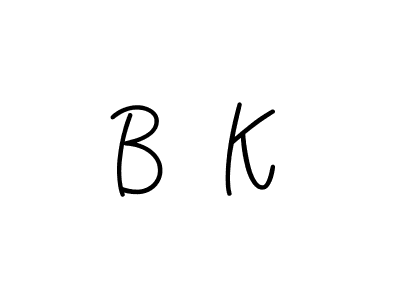 The best way (Angelique-Rose-font-FFP) to make a short signature is to pick only two or three words in your name. The name B  K include a total of six letters. For converting this name. B  K signature style 5 images and pictures png