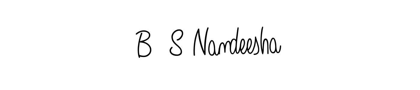 Make a short B  S Nandeesha signature style. Manage your documents anywhere anytime using Angelique-Rose-font-FFP. Create and add eSignatures, submit forms, share and send files easily. B  S Nandeesha signature style 5 images and pictures png