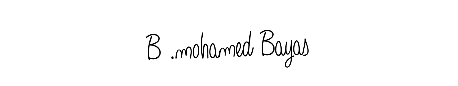 The best way (Angelique-Rose-font-FFP) to make a short signature is to pick only two or three words in your name. The name B .mohamed Bayas include a total of six letters. For converting this name. B .mohamed Bayas signature style 5 images and pictures png