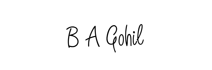 You should practise on your own different ways (Angelique-Rose-font-FFP) to write your name (B A Gohil) in signature. don't let someone else do it for you. B A Gohil signature style 5 images and pictures png