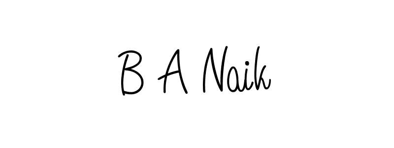 Make a beautiful signature design for name B A Naik. With this signature (Angelique-Rose-font-FFP) style, you can create a handwritten signature for free. B A Naik signature style 5 images and pictures png