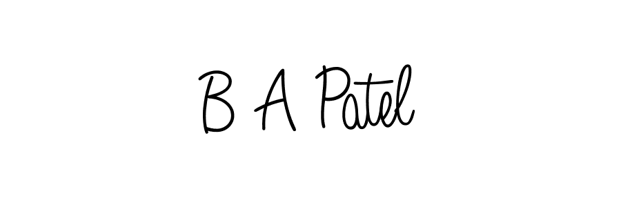 The best way (Angelique-Rose-font-FFP) to make a short signature is to pick only two or three words in your name. The name B A Patel include a total of six letters. For converting this name. B A Patel signature style 5 images and pictures png