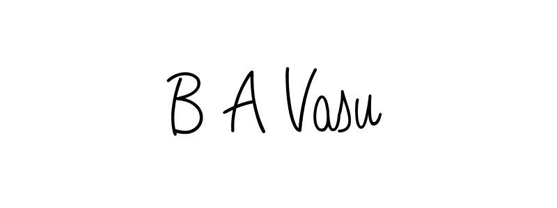 Use a signature maker to create a handwritten signature online. With this signature software, you can design (Angelique-Rose-font-FFP) your own signature for name B A Vasu. B A Vasu signature style 5 images and pictures png