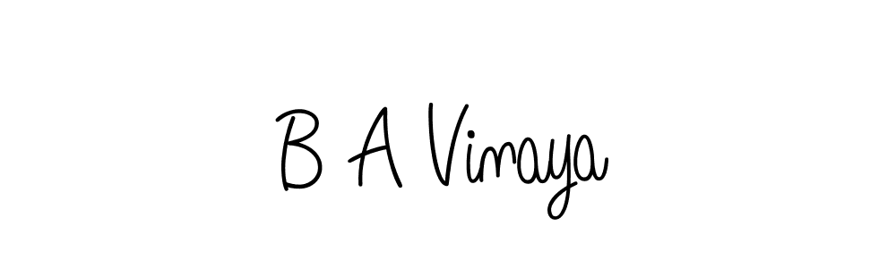 Also we have B A Vinaya name is the best signature style. Create professional handwritten signature collection using Angelique-Rose-font-FFP autograph style. B A Vinaya signature style 5 images and pictures png