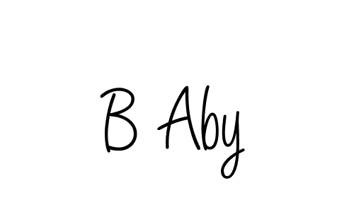 Use a signature maker to create a handwritten signature online. With this signature software, you can design (Angelique-Rose-font-FFP) your own signature for name B Aby. B Aby signature style 5 images and pictures png