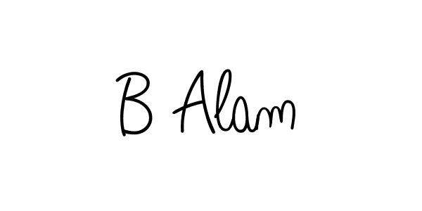 You should practise on your own different ways (Angelique-Rose-font-FFP) to write your name (B Alam) in signature. don't let someone else do it for you. B Alam signature style 5 images and pictures png