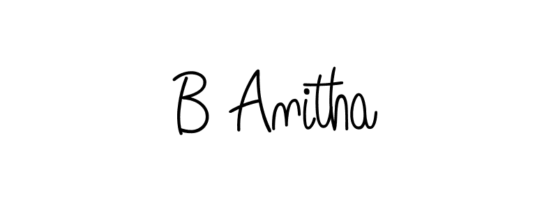 B Anitha stylish signature style. Best Handwritten Sign (Angelique-Rose-font-FFP) for my name. Handwritten Signature Collection Ideas for my name B Anitha. B Anitha signature style 5 images and pictures png