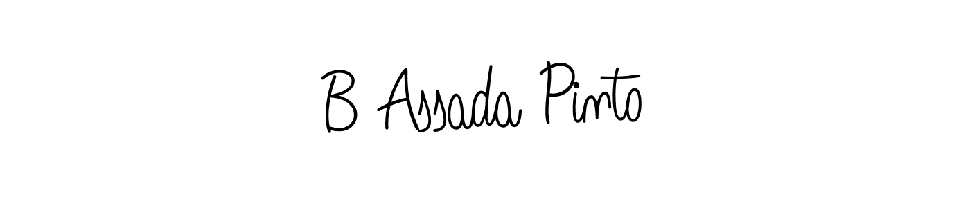 The best way (Angelique-Rose-font-FFP) to make a short signature is to pick only two or three words in your name. The name B Assada Pinto include a total of six letters. For converting this name. B Assada Pinto signature style 5 images and pictures png