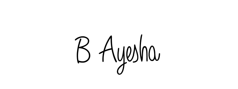 Use a signature maker to create a handwritten signature online. With this signature software, you can design (Angelique-Rose-font-FFP) your own signature for name B Ayesha. B Ayesha signature style 5 images and pictures png