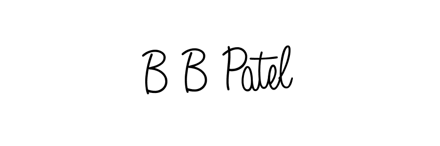 Make a beautiful signature design for name B B Patel. With this signature (Angelique-Rose-font-FFP) style, you can create a handwritten signature for free. B B Patel signature style 5 images and pictures png