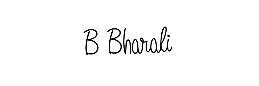 B Bharali stylish signature style. Best Handwritten Sign (Angelique-Rose-font-FFP) for my name. Handwritten Signature Collection Ideas for my name B Bharali. B Bharali signature style 5 images and pictures png