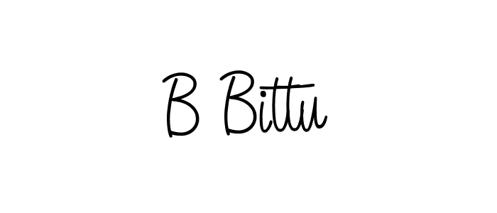 Make a beautiful signature design for name B Bittu. With this signature (Angelique-Rose-font-FFP) style, you can create a handwritten signature for free. B Bittu signature style 5 images and pictures png