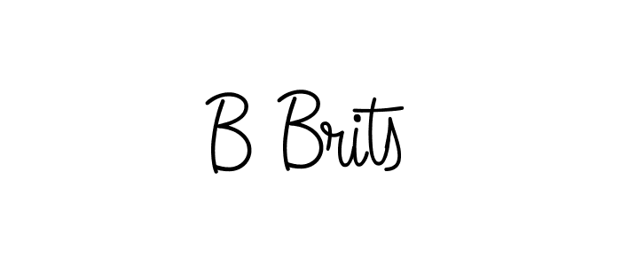 The best way (Angelique-Rose-font-FFP) to make a short signature is to pick only two or three words in your name. The name B Brits include a total of six letters. For converting this name. B Brits signature style 5 images and pictures png